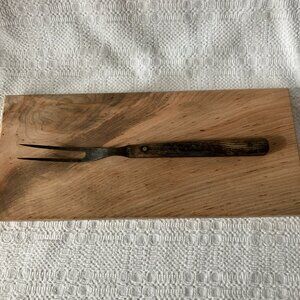 Share Vintage Antique Meat Carving Fork Wood Handle, 12 1/2 in
